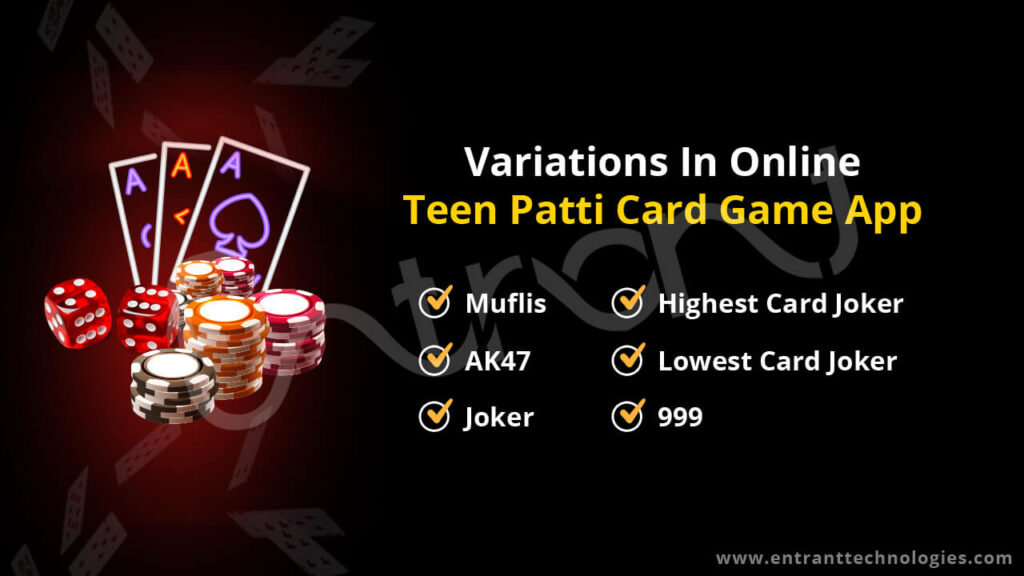 Variations in the Online Teen Patti Game App